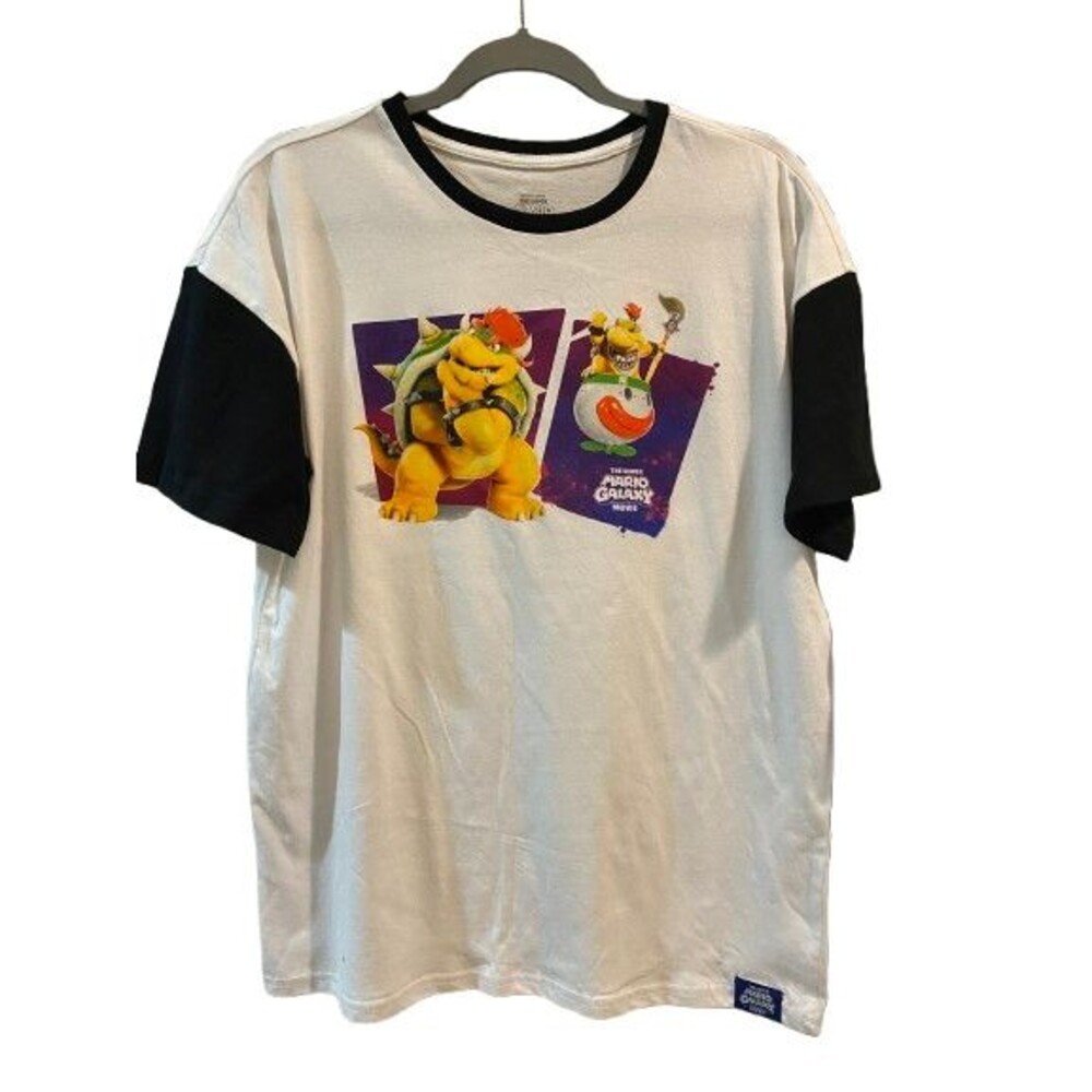Boy's Large 14/16 T-shirt Super Mario Galaxy Movie Short Sleeve Crewneck Bowser